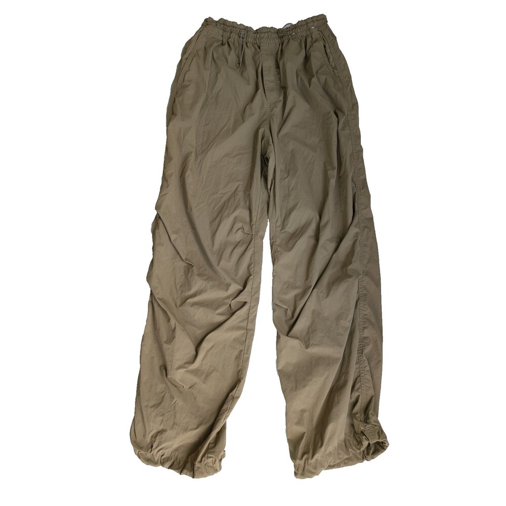 UNIQLO Parachute Pants Women’s Small S Tan Khaki Nylon Wide Leg 464888